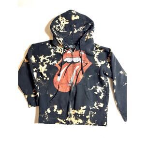 The Rolling Stones Tie Dye Bleach Zip Hoodie (M)